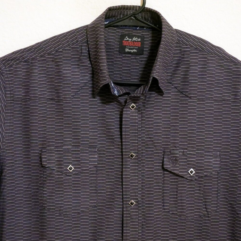 George Strait Troubadour Shirt Mens Large Wrangler Long Sleeve Diamond Snap
